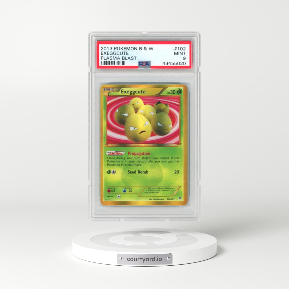 2013 Pokémon Black & White Plasma Blast #102 Exeggcute (PSA 9 MINT)