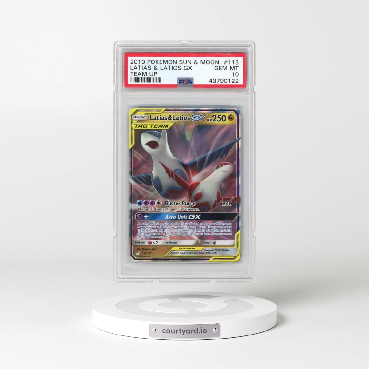 2019 Pokémon Sun & Moon Team Up #113 Latias & Latios GX - Holo (PSA 10 GEM MINT)