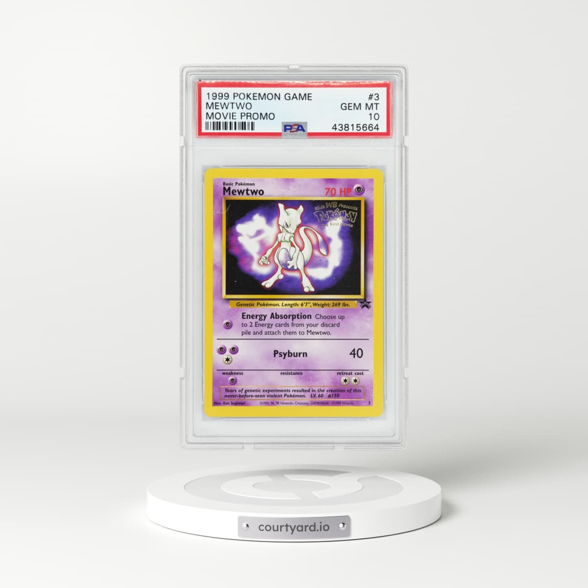 1999 Black Star Promo #3 Mewtwo (PSA 10 GEM MINT)