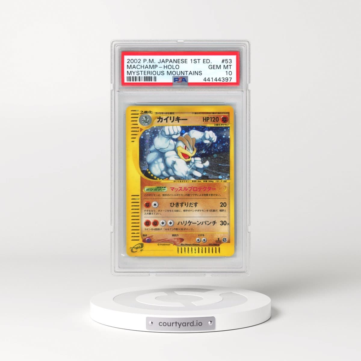 2002 Pokémon Mysterious Mountains #053 Machamp - 1st Edition Holo (PSA 10 GEM MINT)