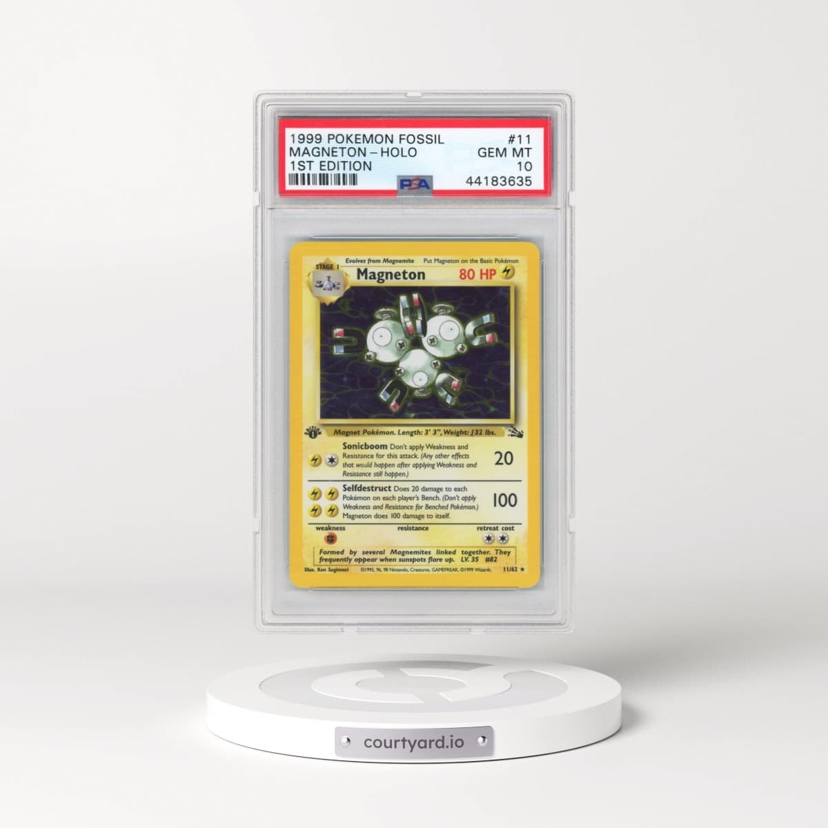 1999 Pokémon Fossil #11 Magneton - 1st Edition Holo (PSA 10 GEM MINT)