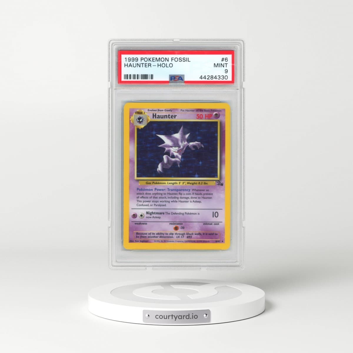 1999 Pokémon Fossil #6 Haunter - Holo (PSA 9 MINT)