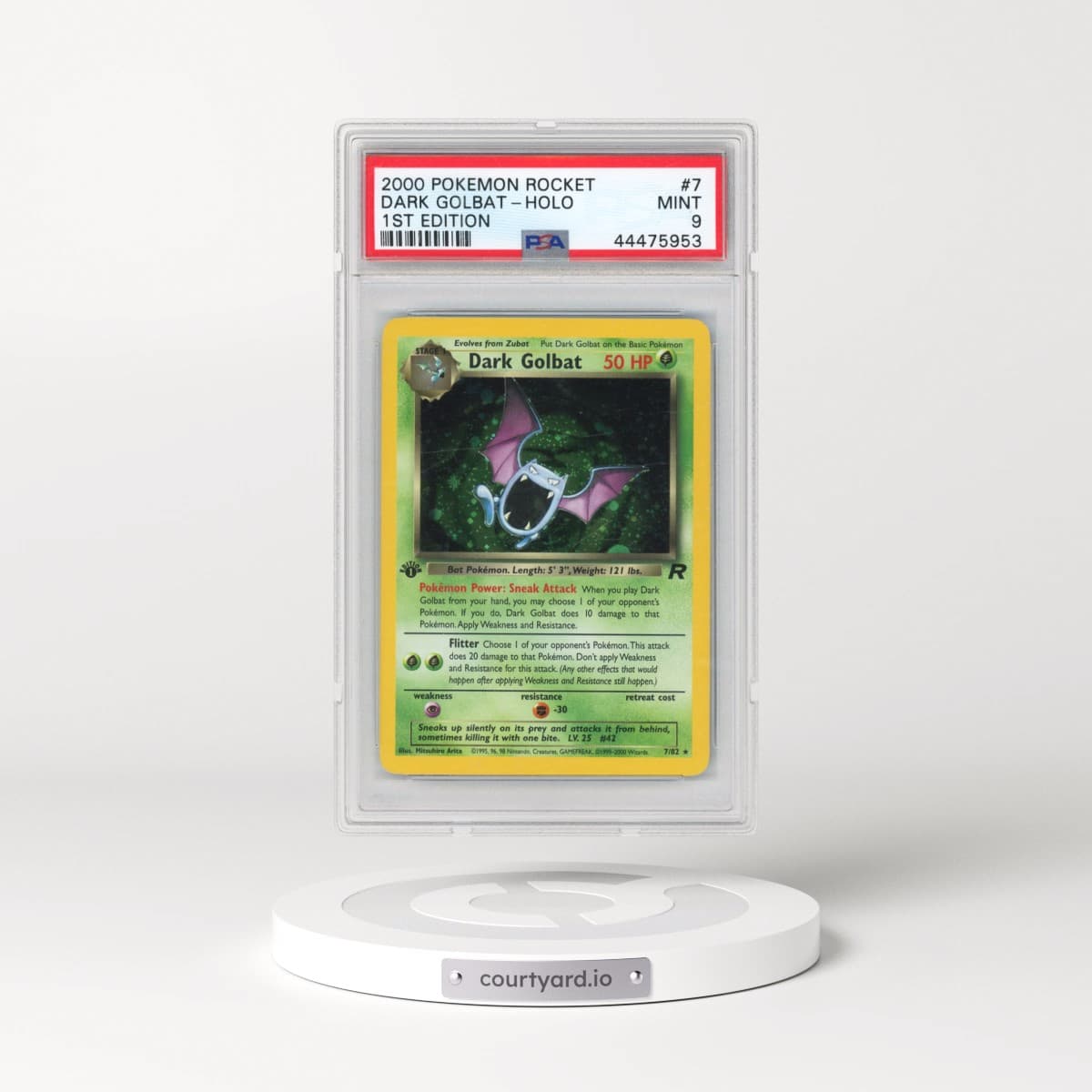 2000 Pokémon Rocket #7 Dark Golbat - 1st Edition Holo (PSA 9 MINT)