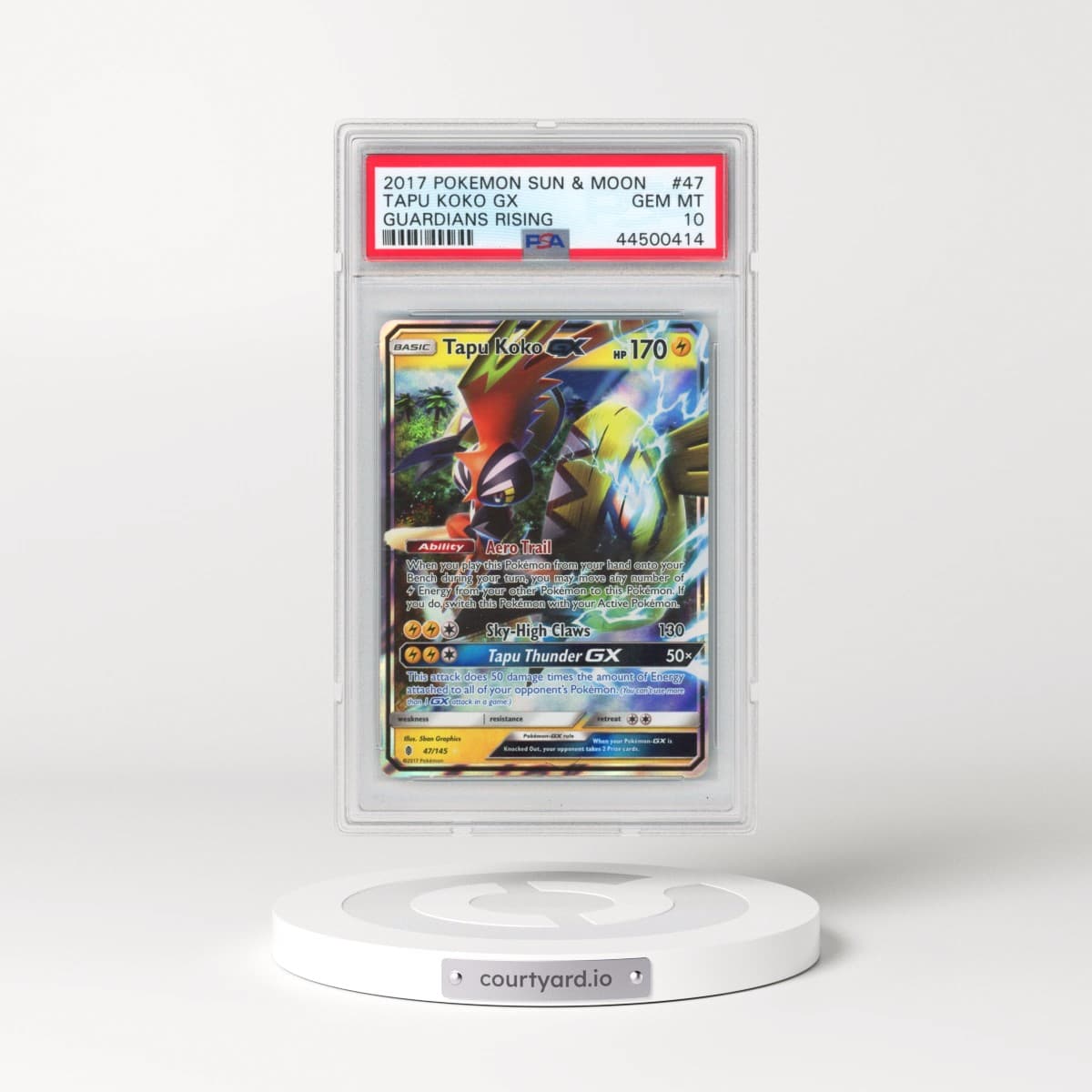 2017 Pokémon Sun & Moon Guardians Rising #47 Tapu Koko GX - Holo (PSA 10 GEM MINT)