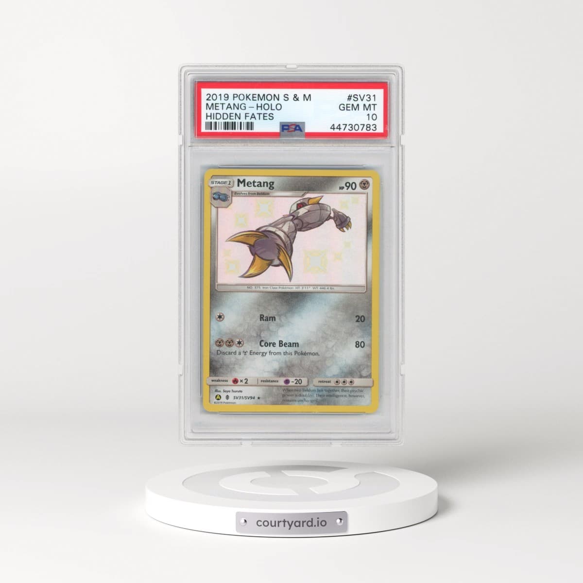 2019 Pokémon Sun & Moon Hidden Fates #SV31 Metang - Holo (PSA 10 GEM MINT)