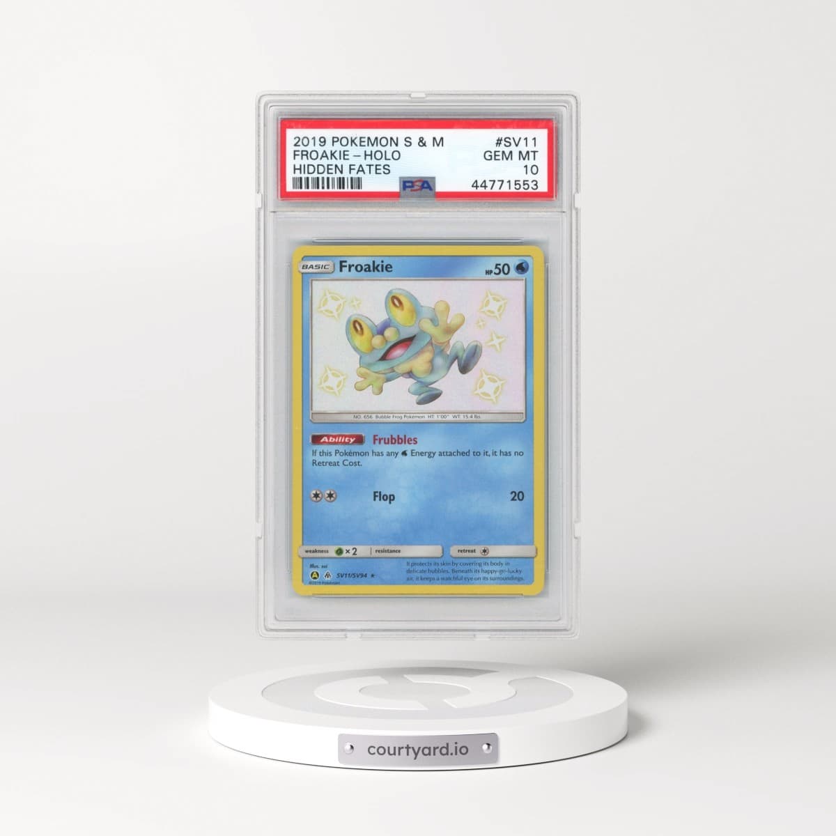 2019 Pokémon Sun & Moon Hidden Fates #SV11 Froakie - Holo (PSA 10 GEM MINT)