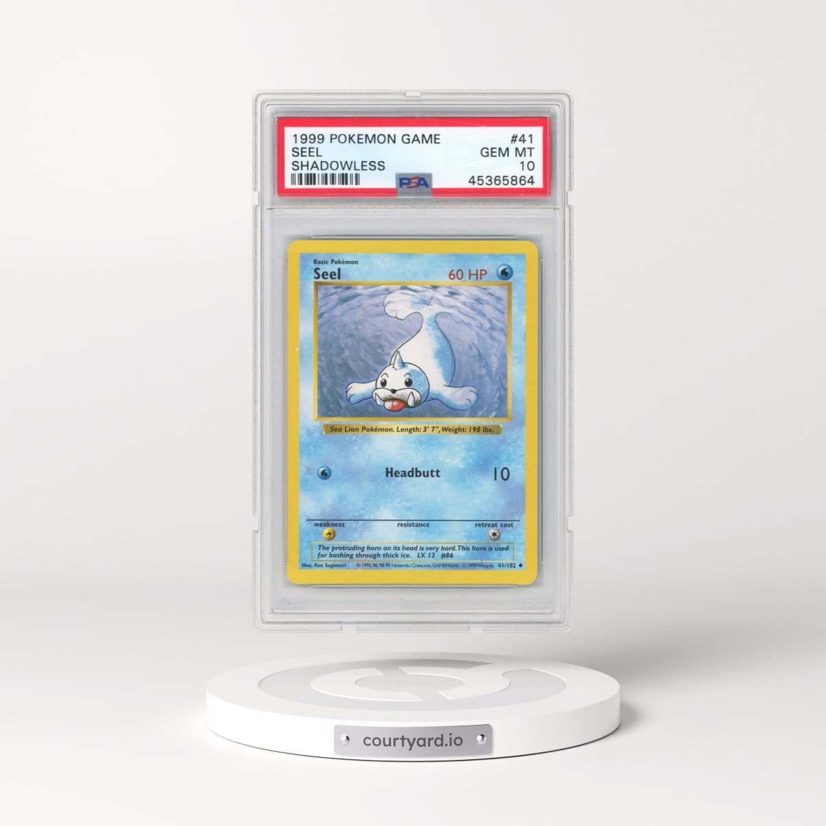 1999 Pokémon Game #41 Seel - Shadowless (PSA 10 GEM MINT)