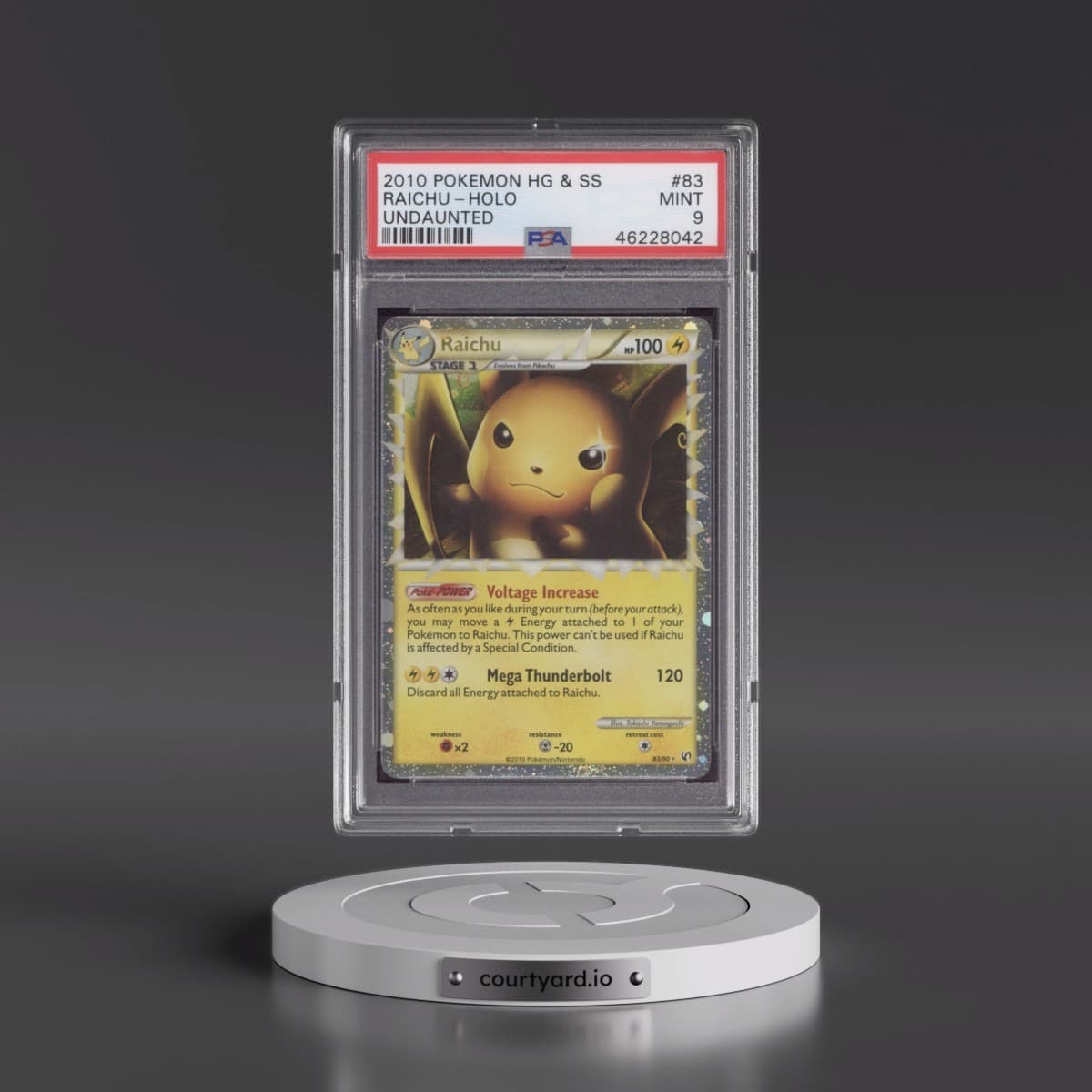2010 Pokémon Heartgold & Soulsilver Undaunted #83 Raichu - Holo (PSA 9 MINT)