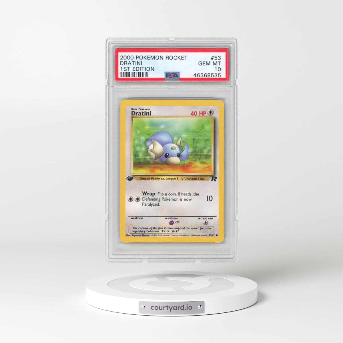 2000 Pokémon Rocket #53 Dratini - 1st Edition (PSA 10 GEM MINT)