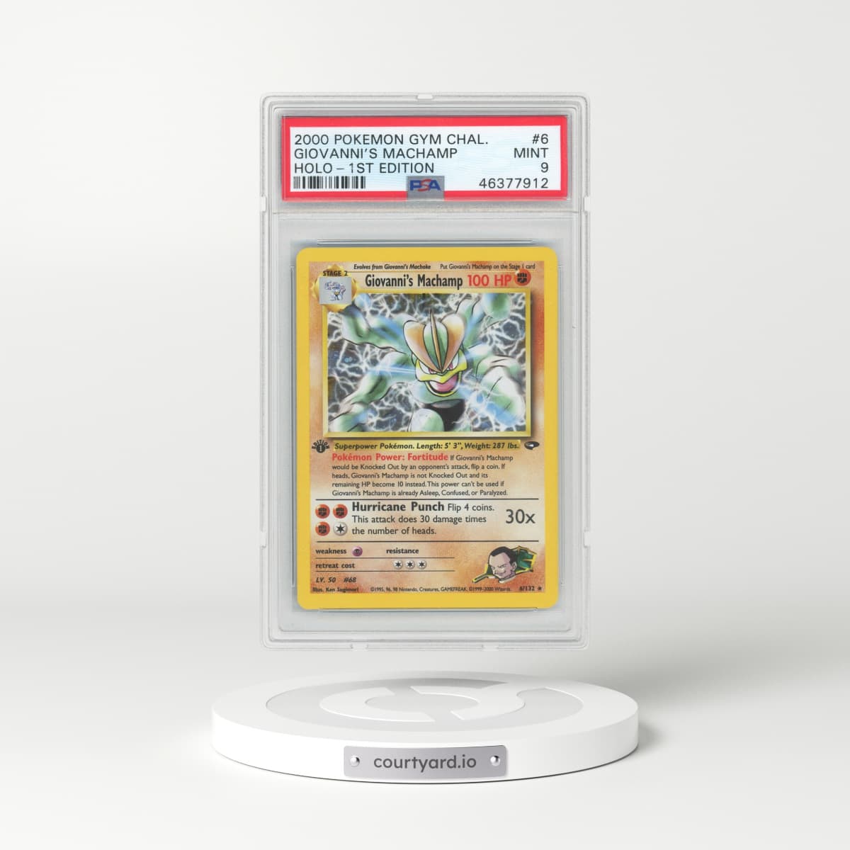 2000 Pokémon Gym Challenge #6 Giovanni's Machamp - 1st Edition Holo (PSA 9 MINT)