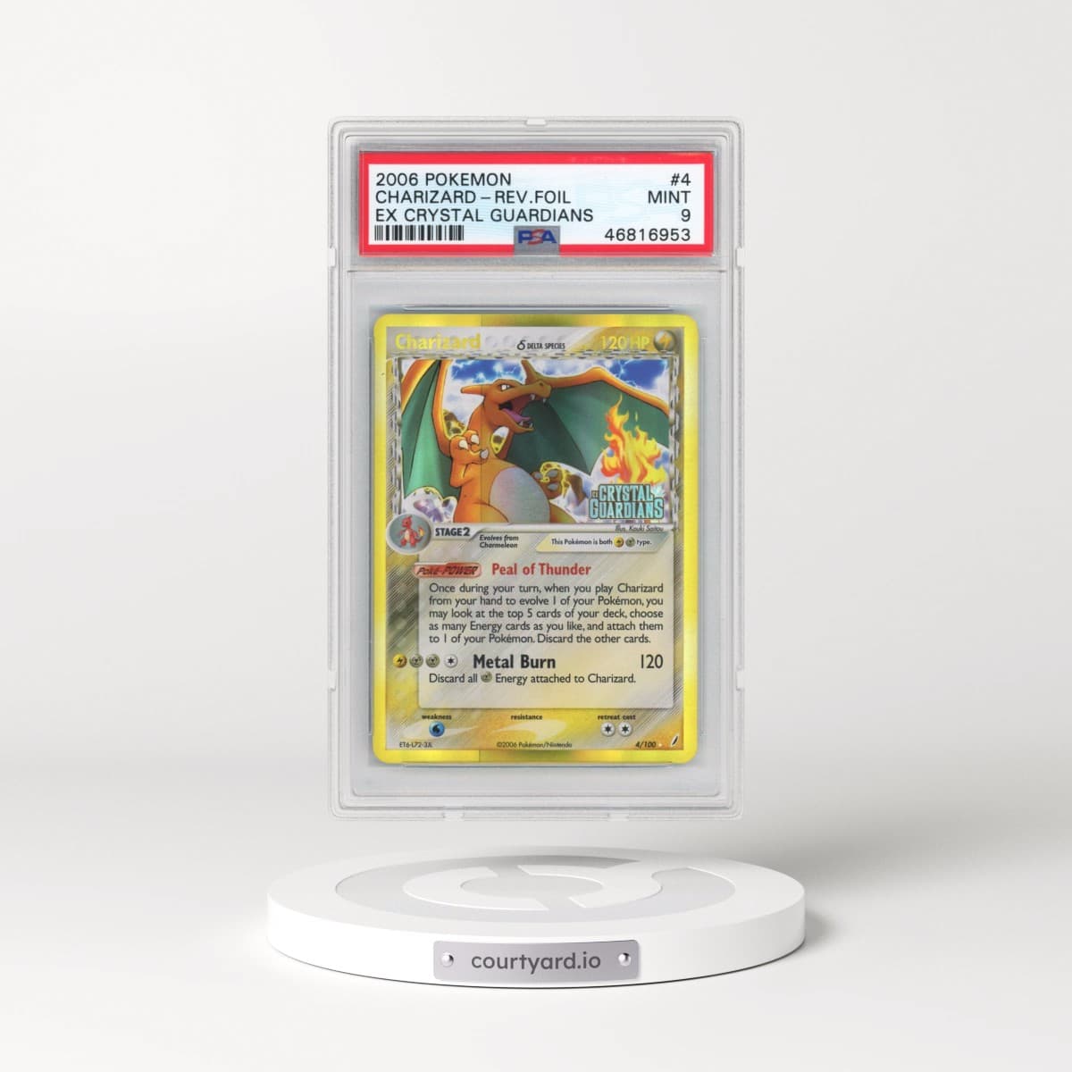 2006 Pokémon EX Crystal Guardians #4 Charizard - Reverse Foil (PSA 9 MINT)