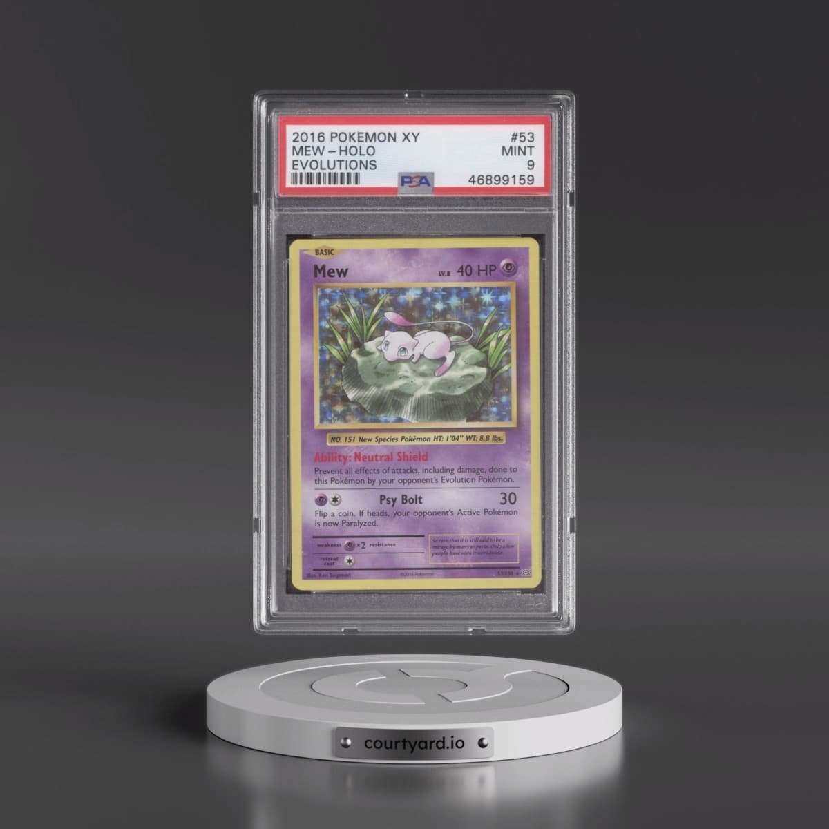 2016 Pokémon XY Evolutions #53 Mew - Holo (PSA 9 MINT)
