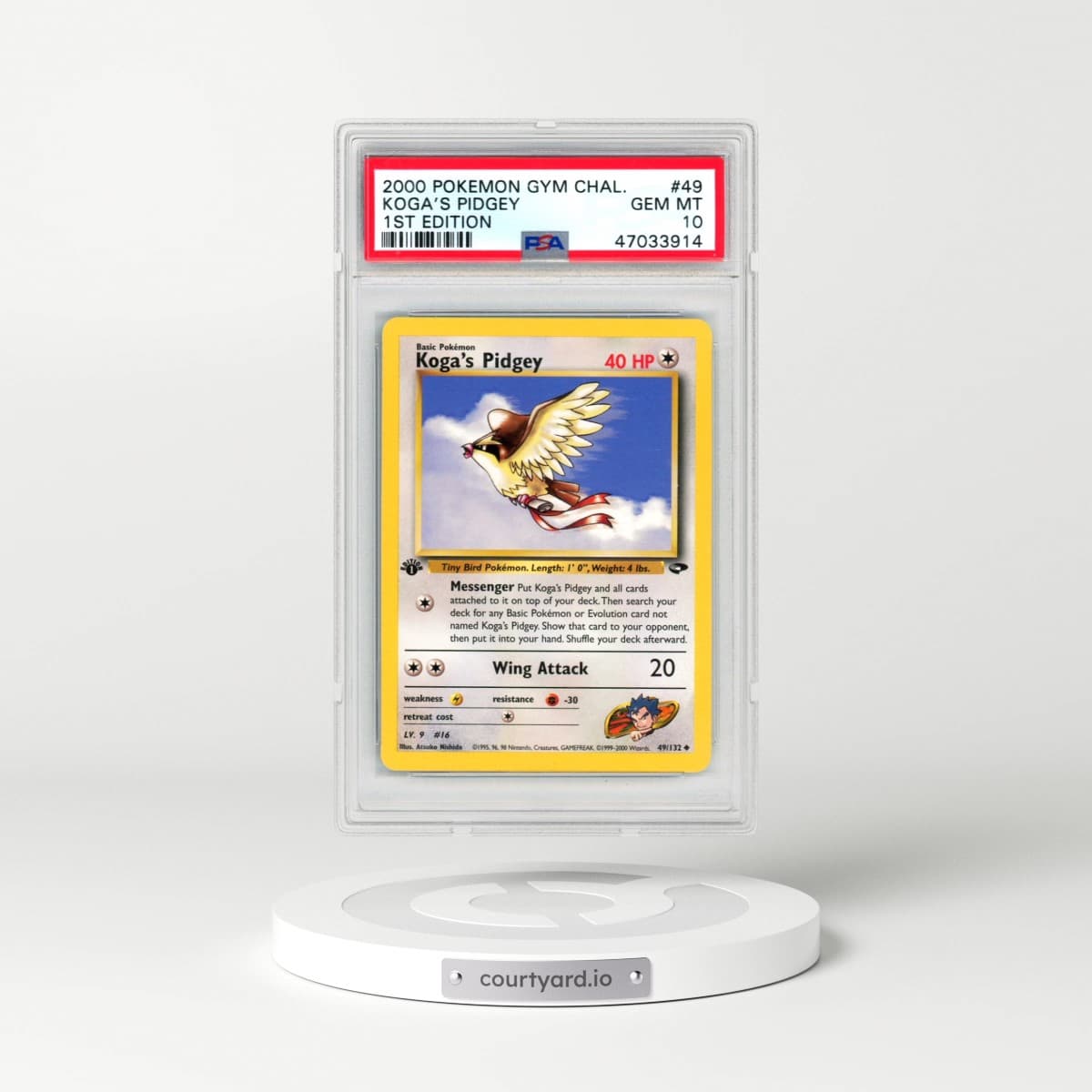 2000 Pokémon Gym Challenge #49 Koga's Pidgey - 1st Edition (PSA 10 GEM MINT)