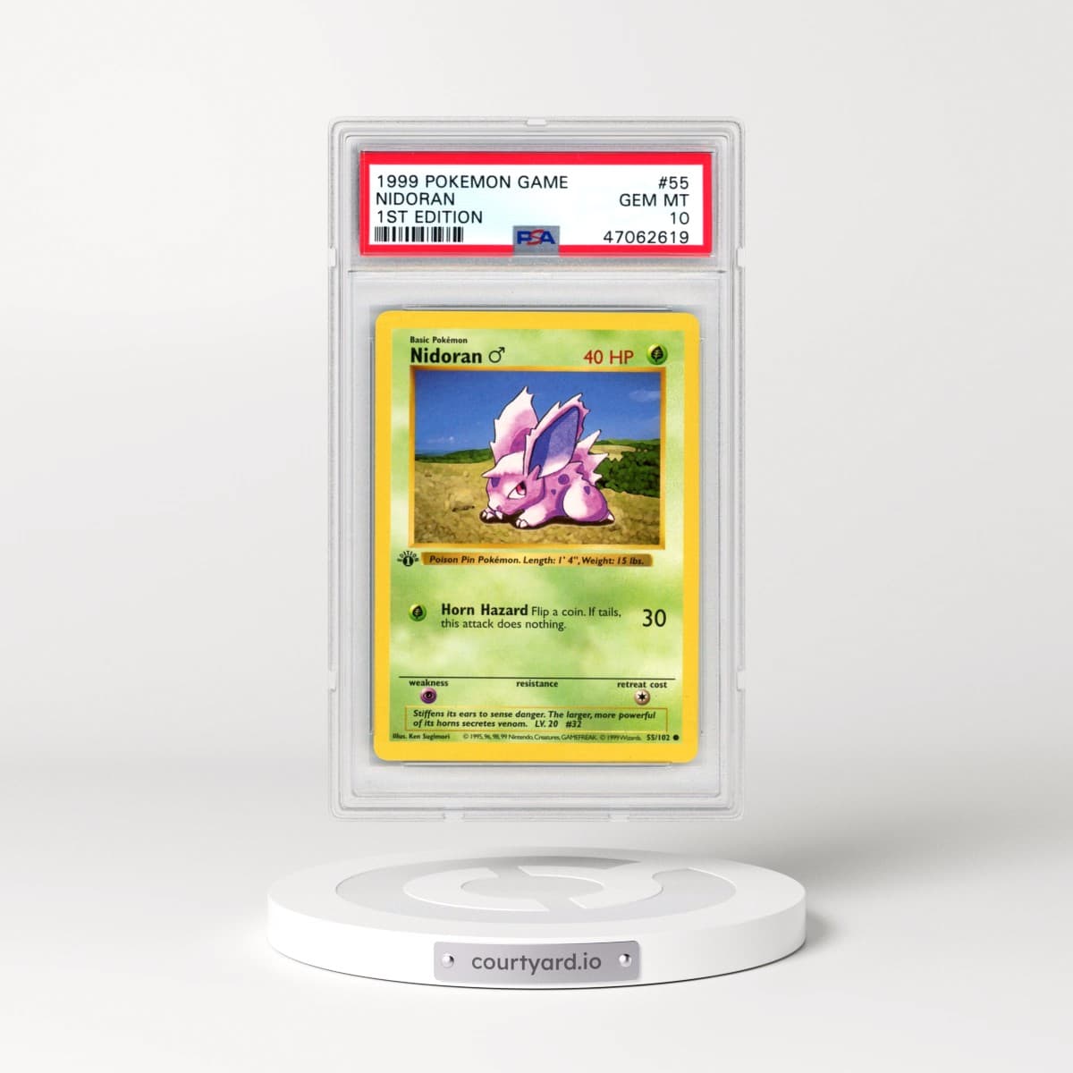 1999 Pokémon Game #55 Nidoran - 1st Edition (PSA 10 GEM MINT)