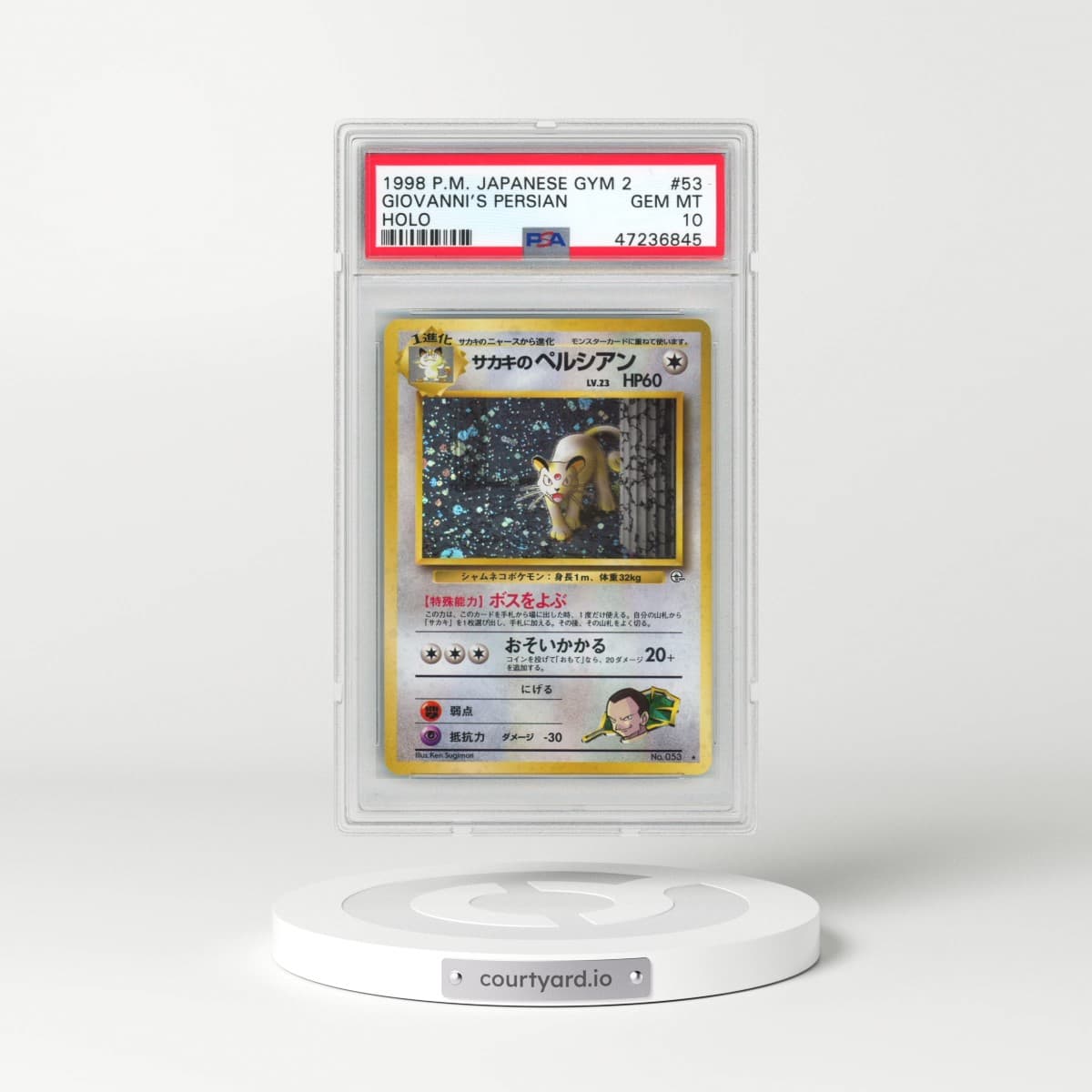 1999 Pokémon Gym 2 #53 Giovanni's Persian - Holo (PSA 10 GEM MINT)