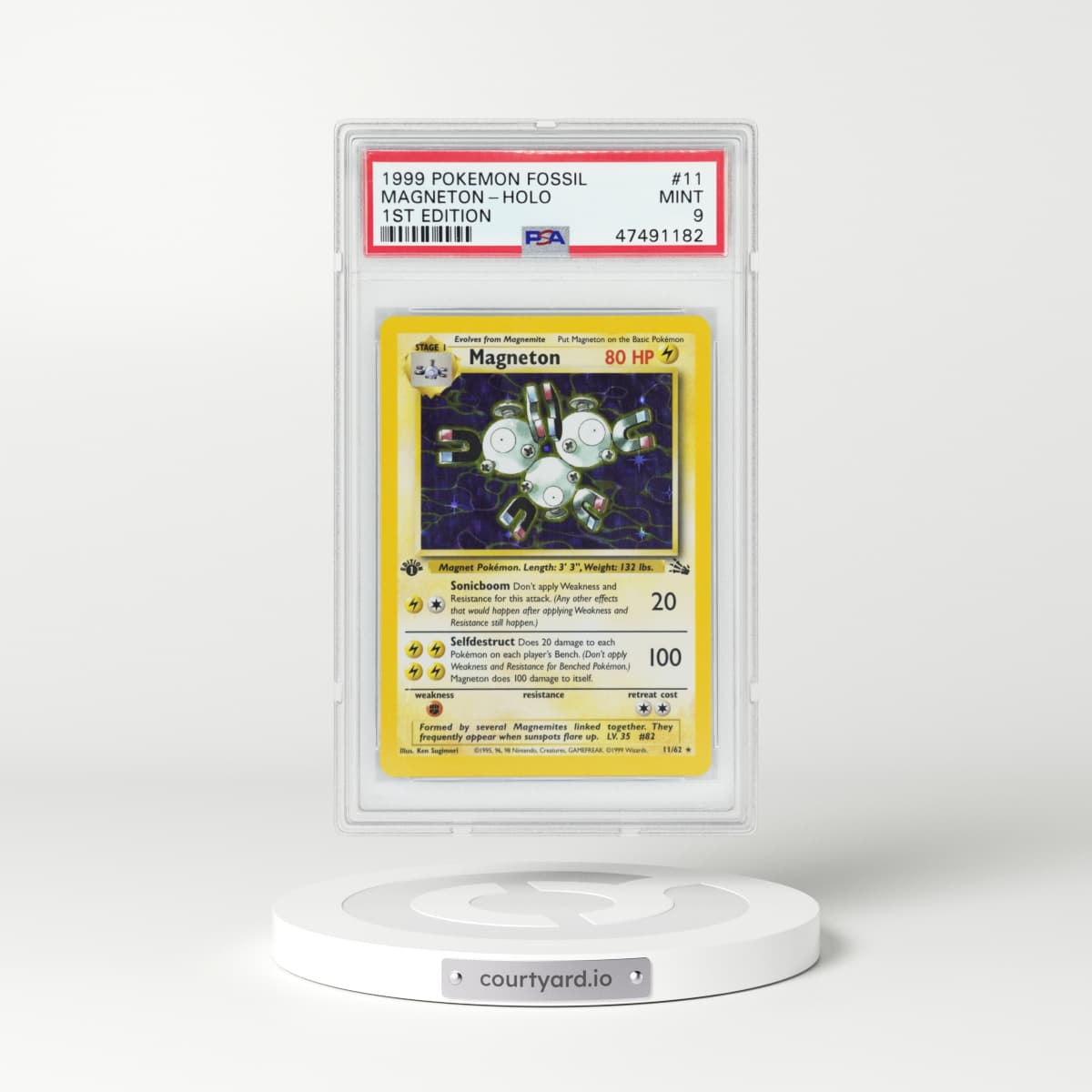 1999 Fossil #11 Magneton - 1st Edition Holo (PSA 9 MINT)