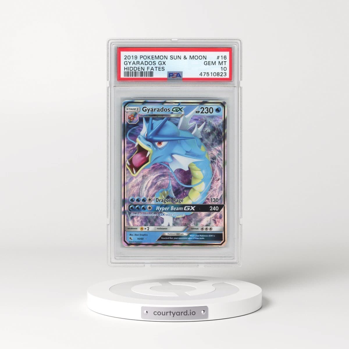 2019 Pokémon Sun & Moon Hidden Fates #16 Gyarados GX - Holo (PSA 10 GEM MINT)
