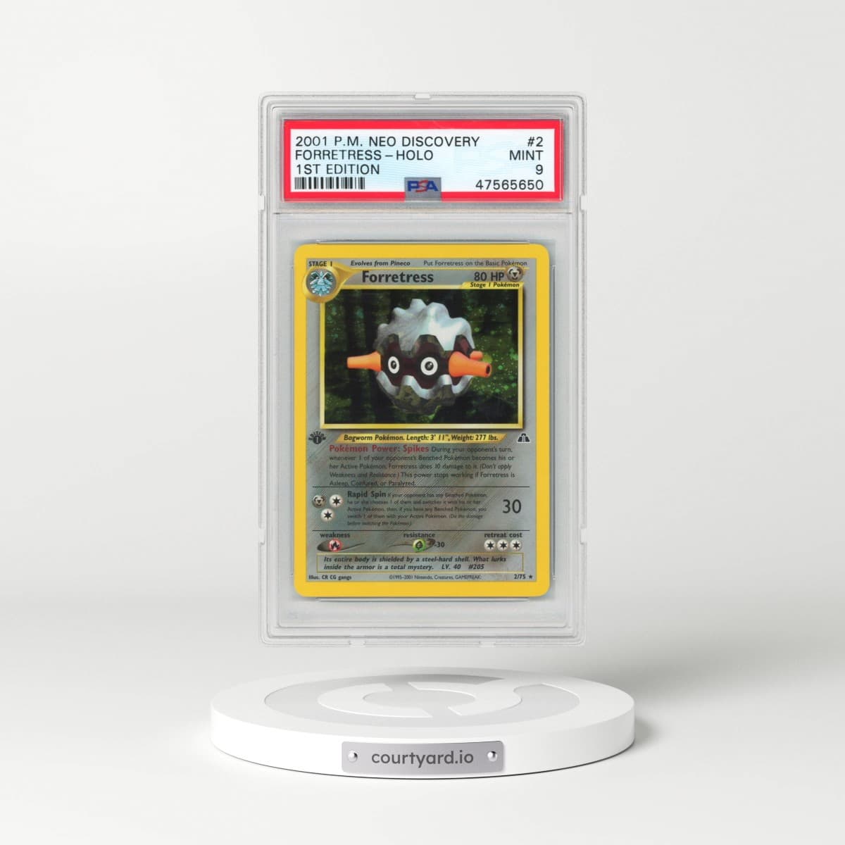 2001 Pokémon Neo Discovery #2 Forretress - 1st Edition Holo (PSA 9 MINT)