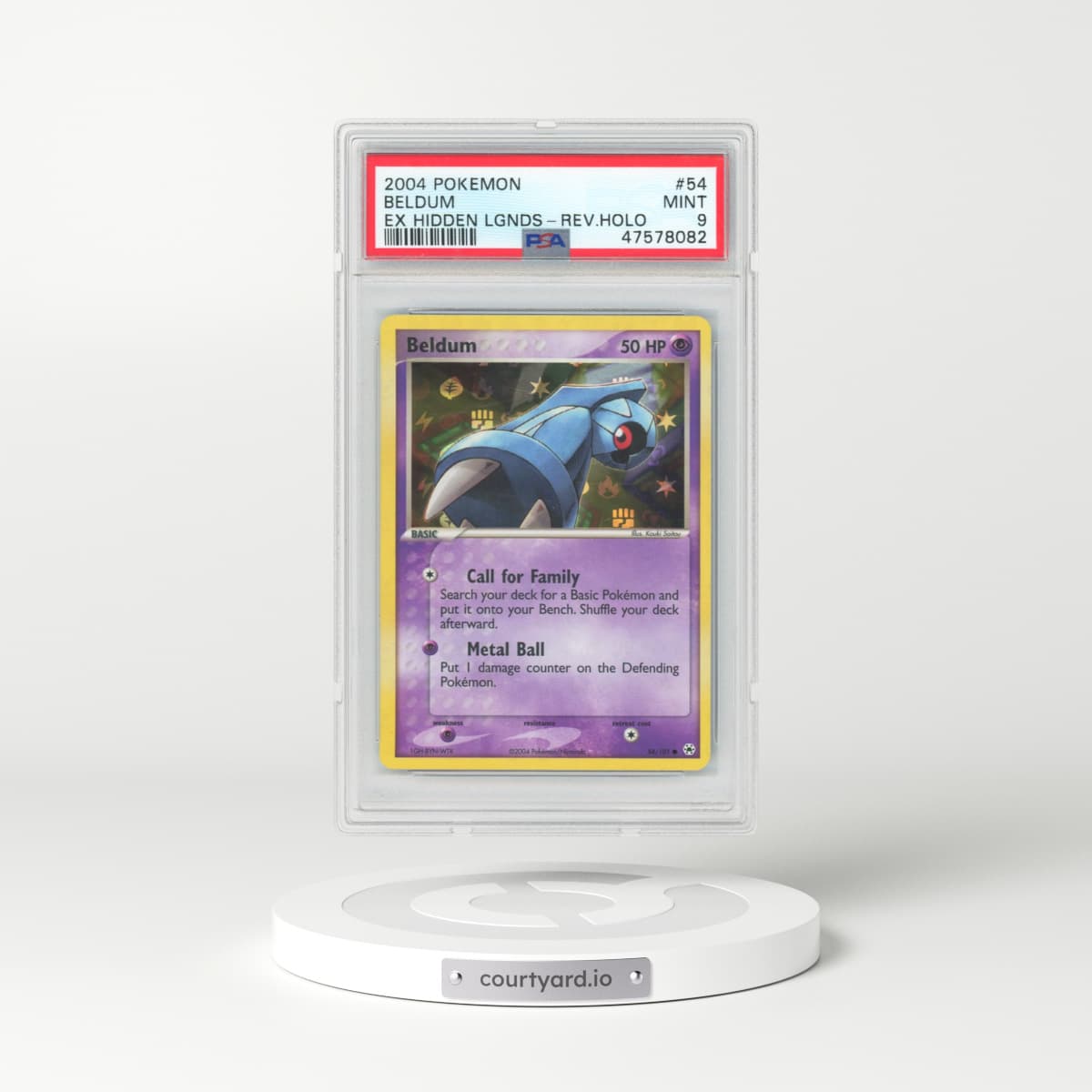 2004 Pokémon EX Hidden Legends #54 Beldum - Reverse Foil (PSA 9 MINT)