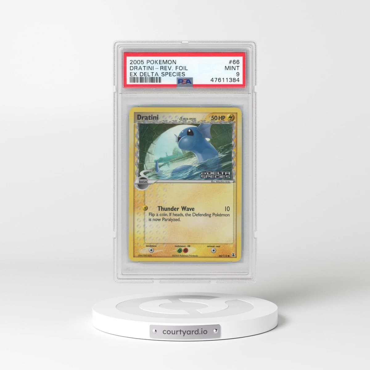 2005 Pokémon EX Delta Species #66 Dratini - Reverse Foil (PSA 9 MINT)