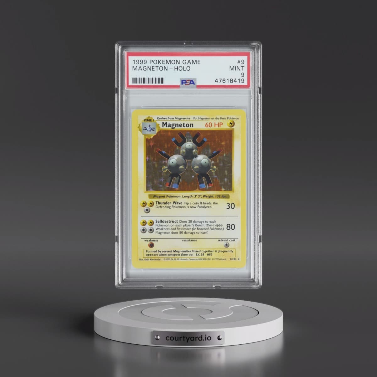 1999 Base Set #9 Magneton - Shadowless Holo (PSA 9 MINT)