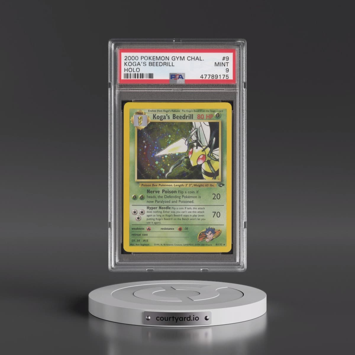 2000 Pokémon Gym Challenge #9 Koga's Beedrill - Holo (PSA 9 MINT)