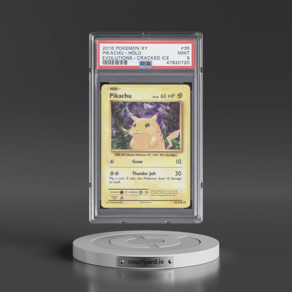 2016 Pokémon XY Evolutions #35 Pikachu - Holo Cracked Ice (PSA 9 MINT)