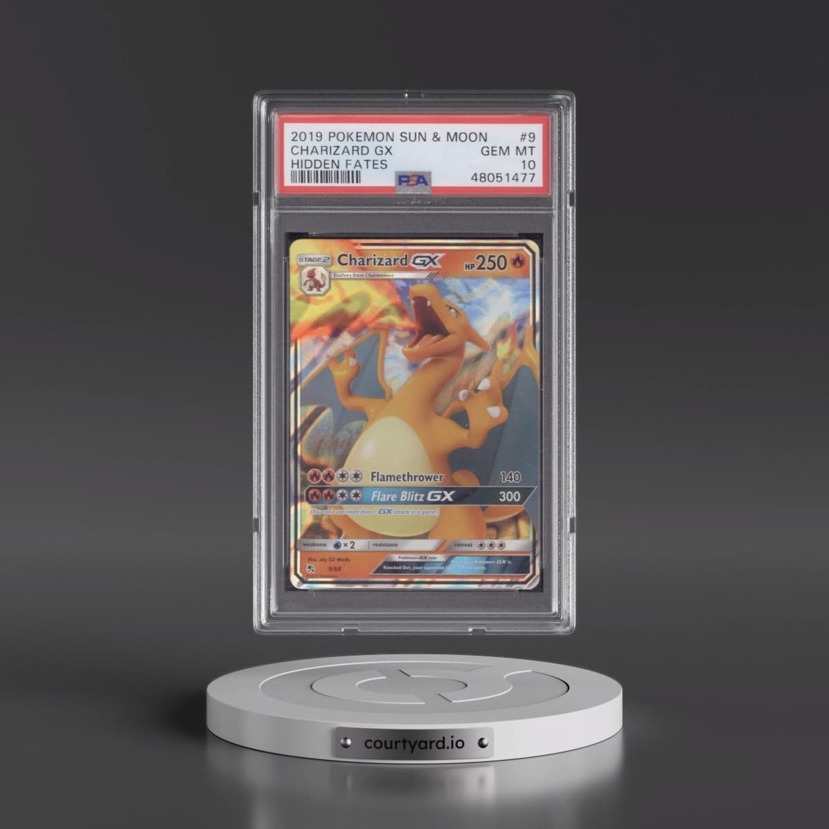 2019 Pokémon Sun & Moon Hidden Fates #9 Charizard GX - Holo (PSA 10 GEM MINT)