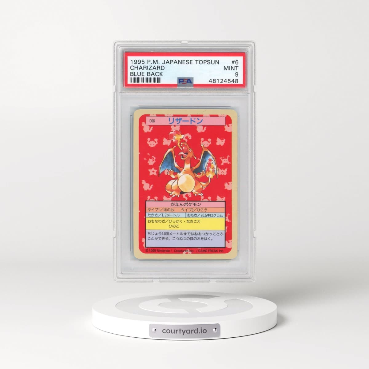 1997 Pokémon Topsun #6 Charizard - Blue Back (PSA 9 MINT)