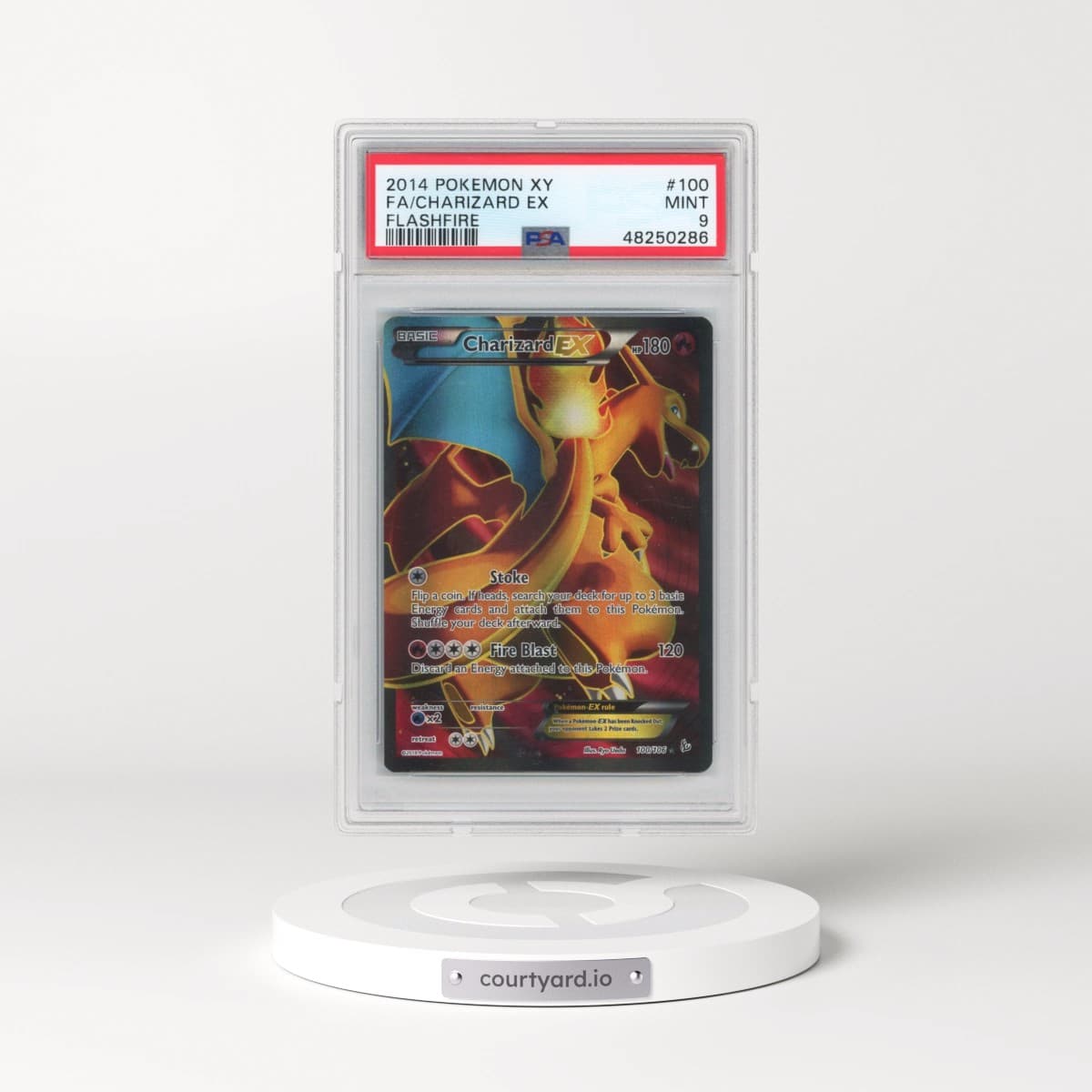 2014 Pokémon XY Flashfire #100 Charizard EX - Holo Full Art (PSA 9 MINT)