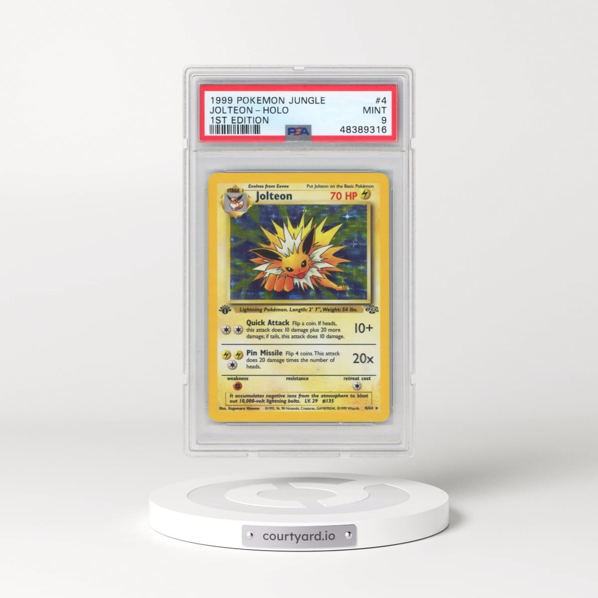 1999 Pokémon Jungle #4 Jolteon - 1st Edition Holo (PSA 9 MINT)