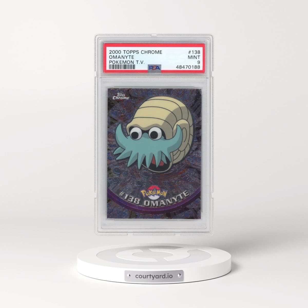 2000 Topps Chrome Pokémon T.V. #138 Omanyte (PSA 9 MINT)