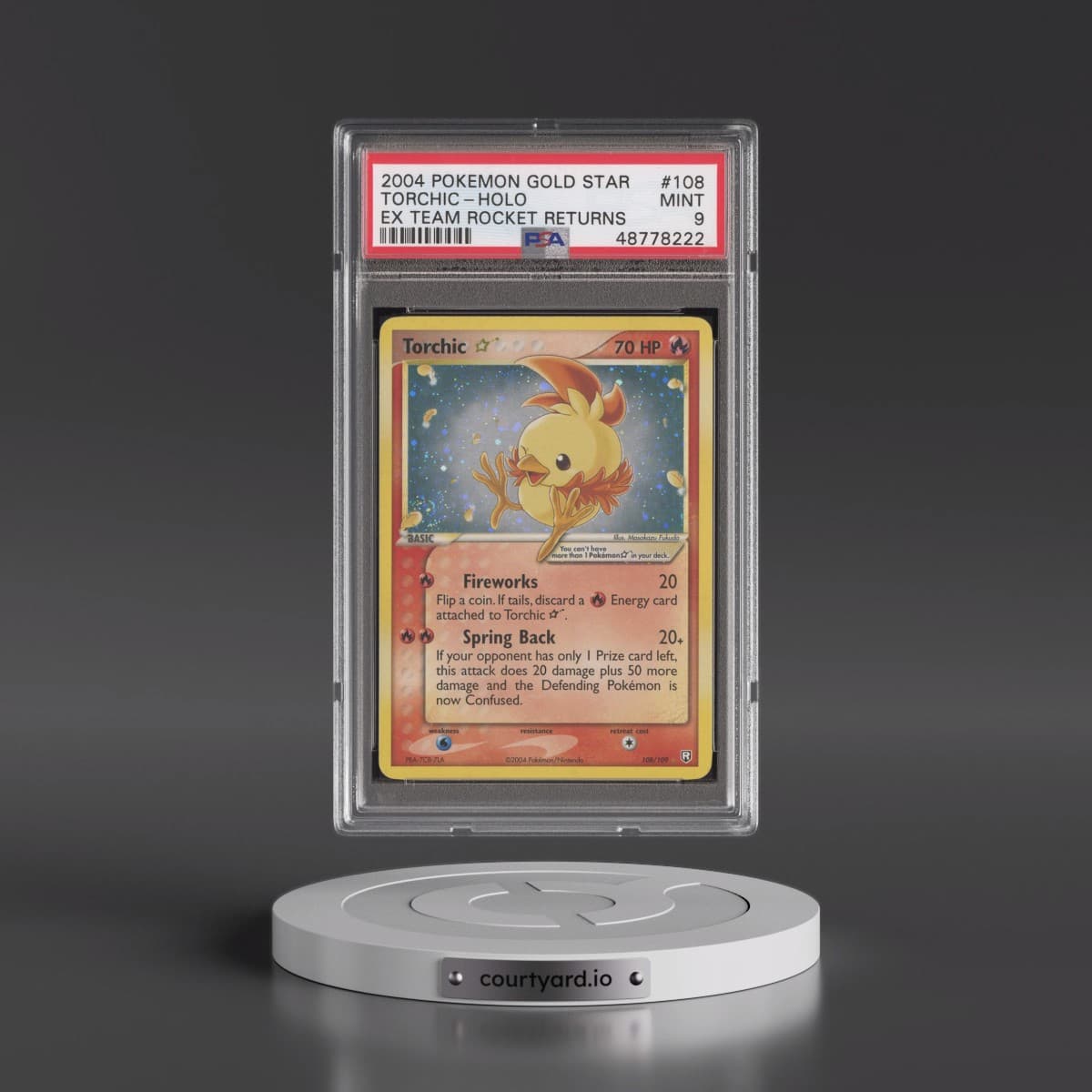 2004 Pokémon EX Team Rocket Returns #108 Torchic - Holo Gold Star (PSA 9 MINT)