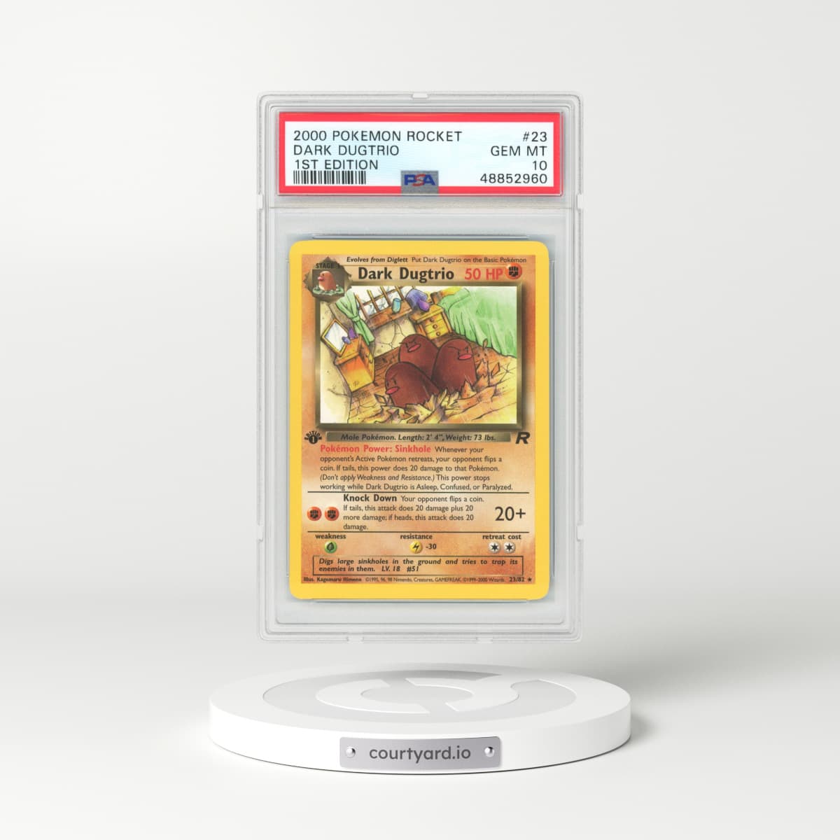 2000 Team Rocket #23 Dark Dugtrio - 1st Edition (PSA 10 GEM MINT)