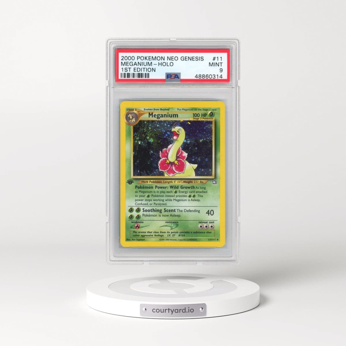 2000 Pokémon Neo Genesis #11 Meganium - 1st Edition Holo (PSA 9 MINT)