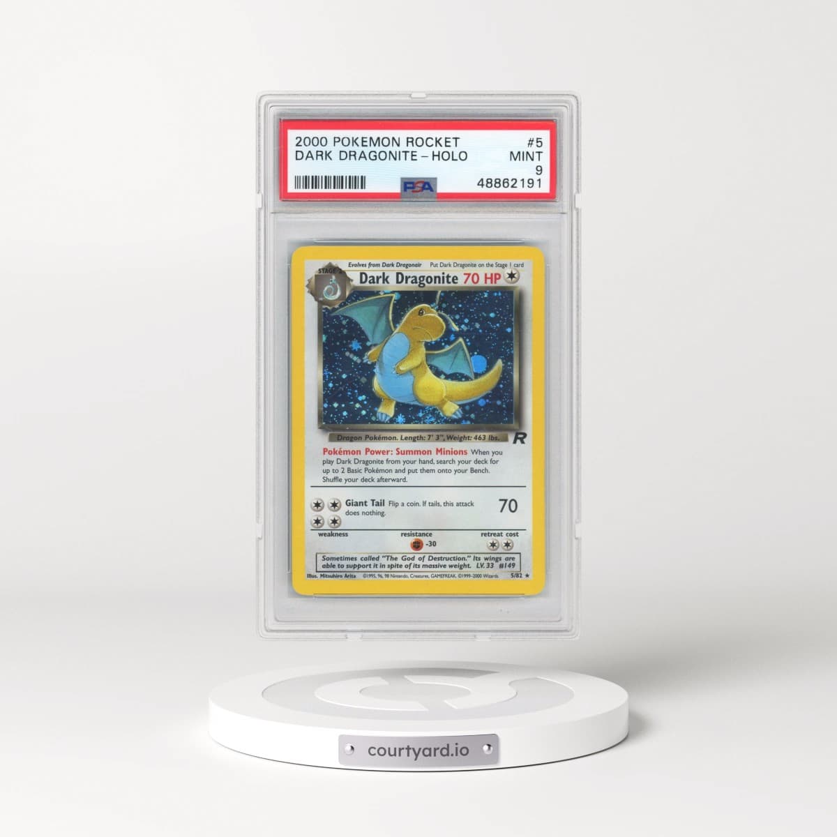 2000 Pokémon Rocket #5 Dark Dragonite - Holo (PSA 9 MINT)