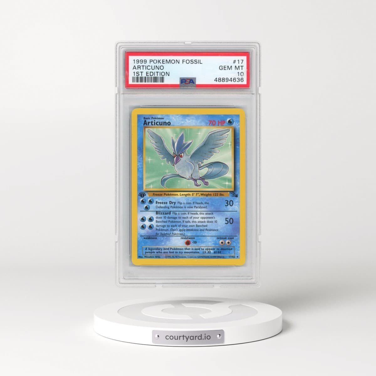1999 Pokémon Fossil #17 Articuno - 1st Edition (PSA 10 GEM MINT)