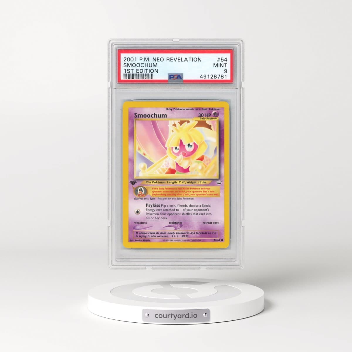 2001 Neo Revelation #54 Smoochum - 1st Edition (PSA 9 MINT)