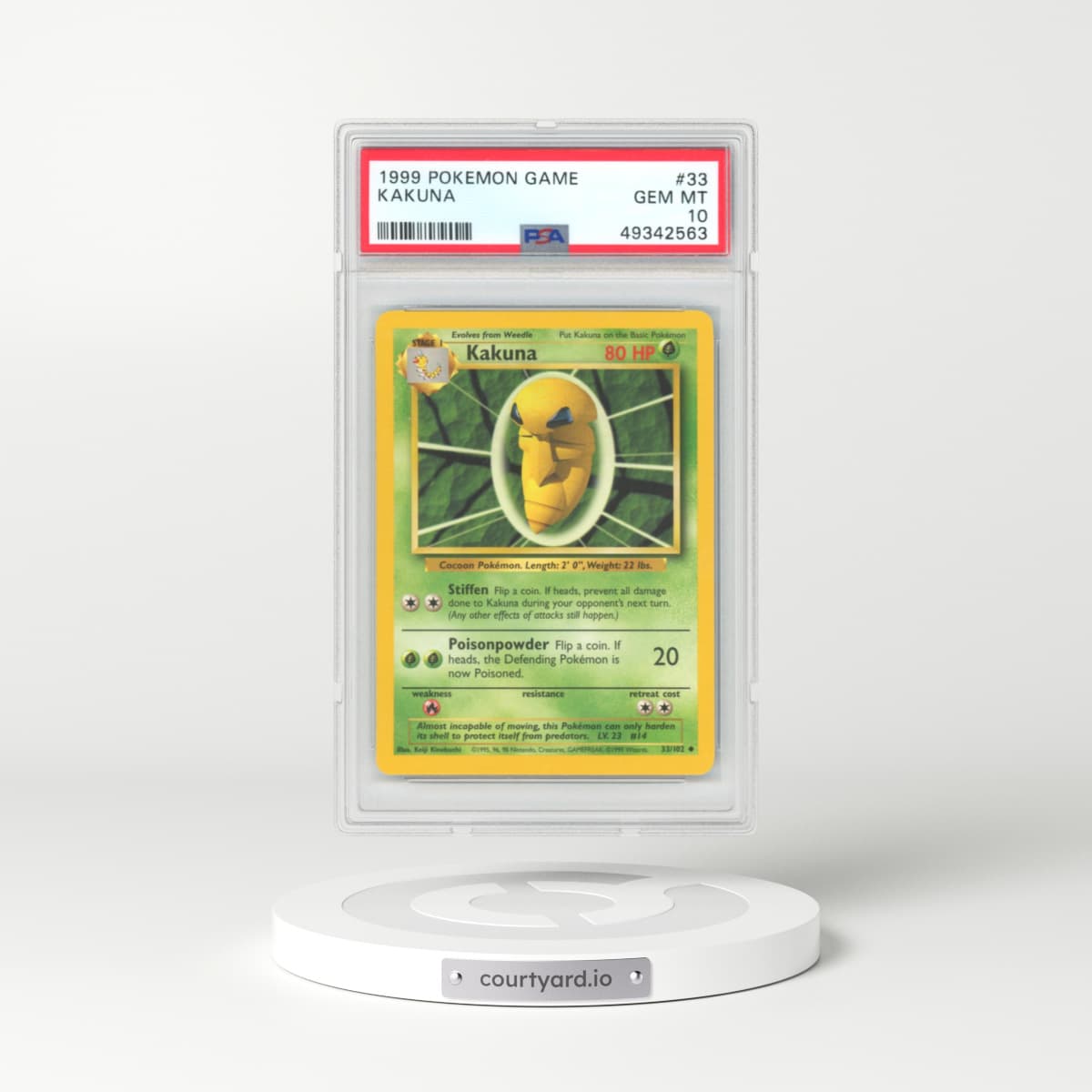1999 Base Set #33 Kakuna (PSA 10 GEM MINT)