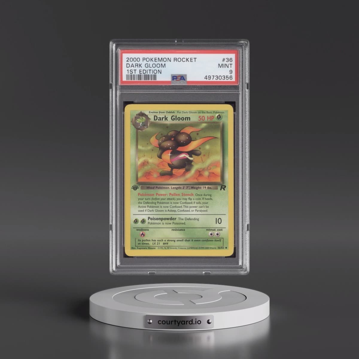 2000 Pokémon Rocket #36 Dark Gloom - 1st Edition (PSA 9 MINT)