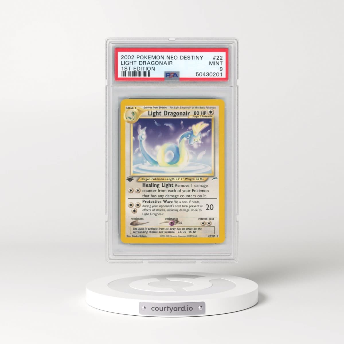 2002 Pokémon Neo Destiny #22 Light Dragonair - 1st Edition (PSA 9 MINT)
