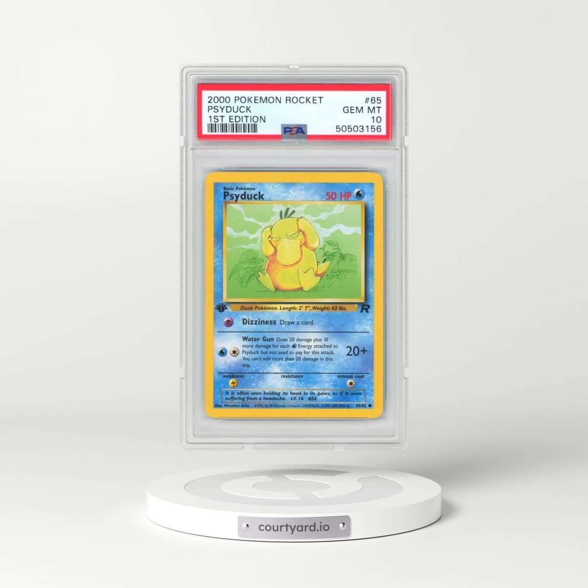 2000 Pokémon Rocket #65 Psyduck - 1st Edition (PSA 10 GEM MINT)