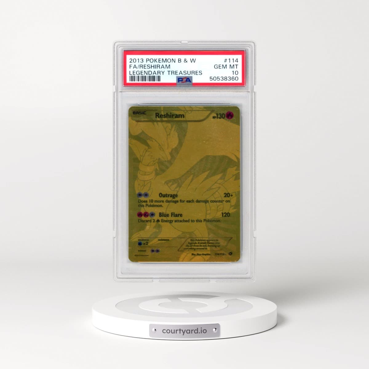 2013 Pokémon Black & White Legendary Treasures #114 Reshiram - Full Art (PSA 10 GEM MINT)
