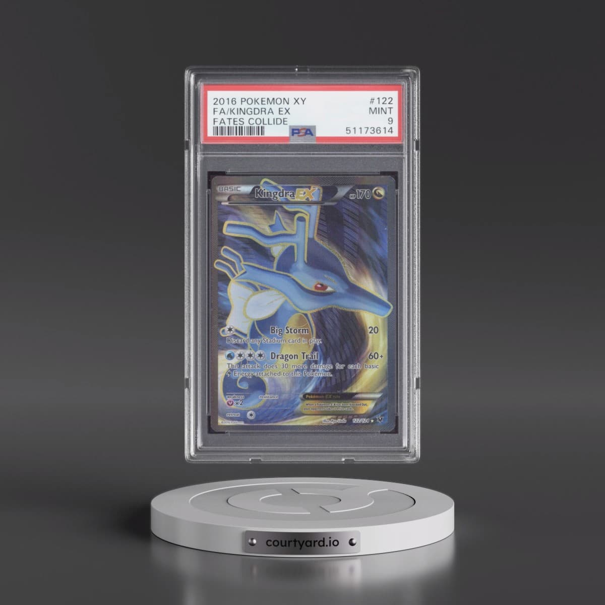 2016 Pokémon XY Fates Collide #122 Kingdra EX - Holo Full Art (PSA 9 MINT)