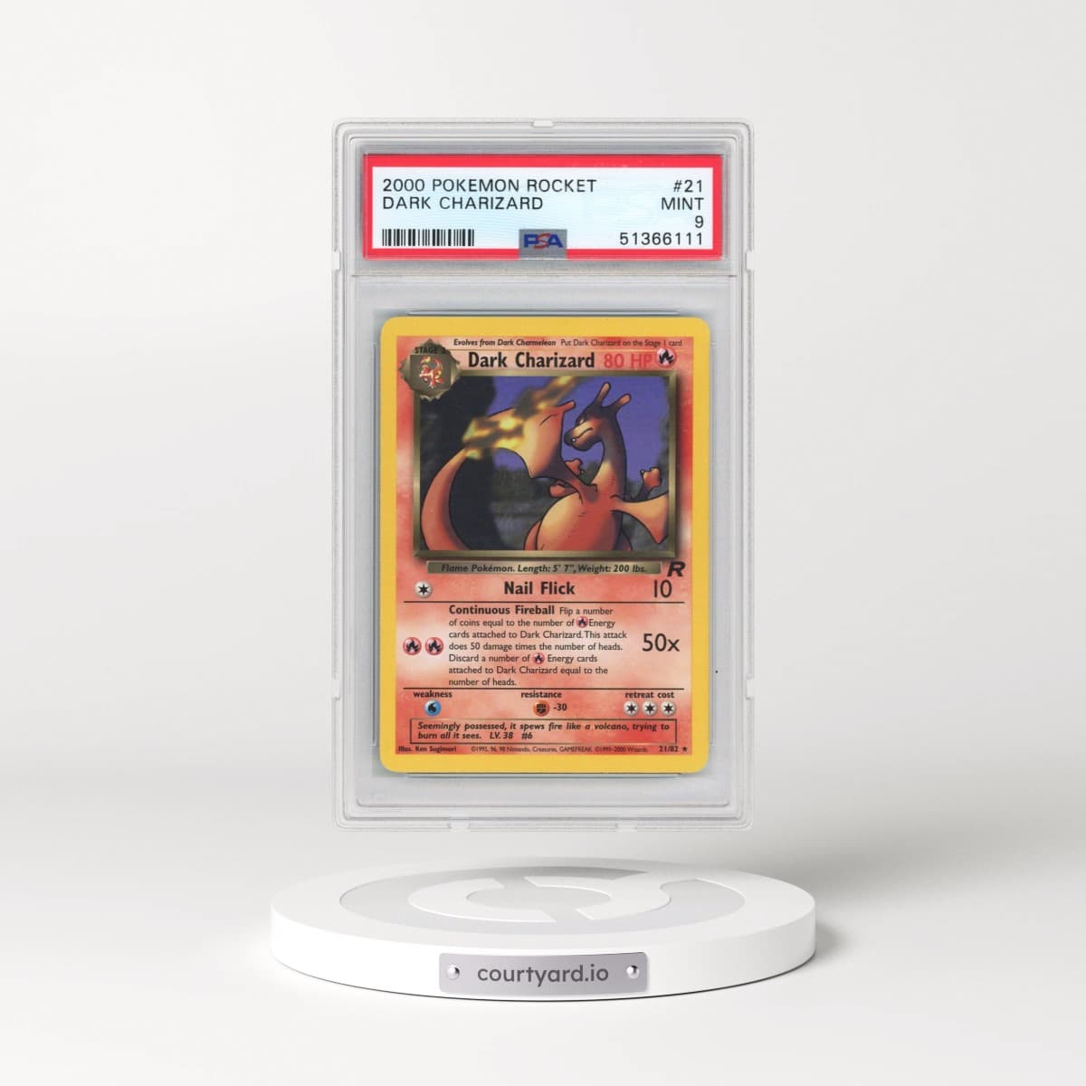 2000 Pokémon Rocket #21 Dark Charizard (PSA 9 MINT)