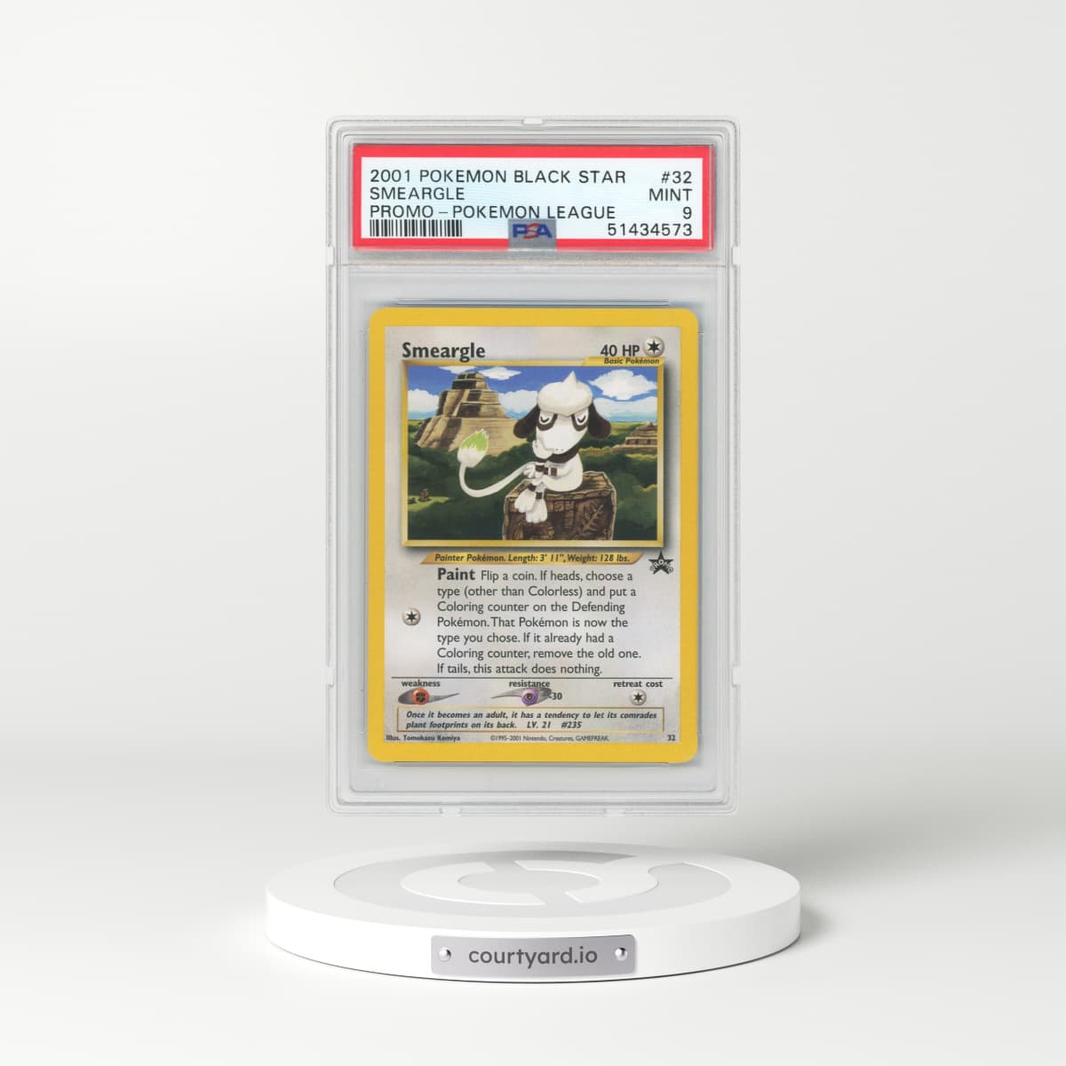 1999 Black Star Promos #32 Smeargle - Pokémon League (PSA 9 MINT)