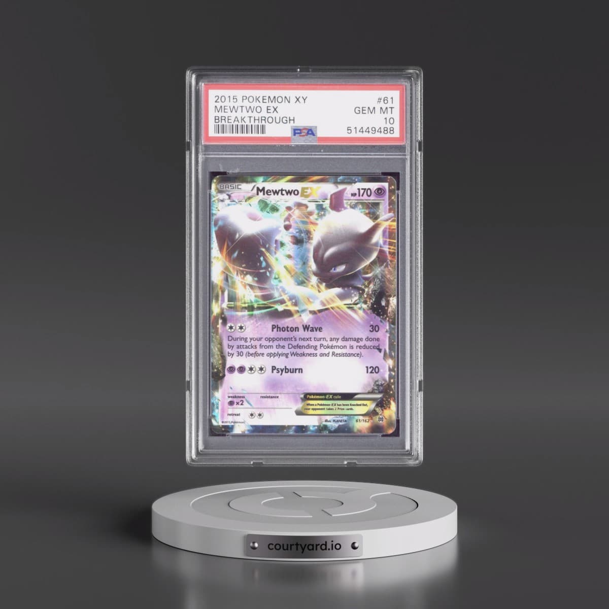 2015 Pokémon XY Breakthrough #61 Mewtwo EX - Holo (PSA 10 GEM MINT)