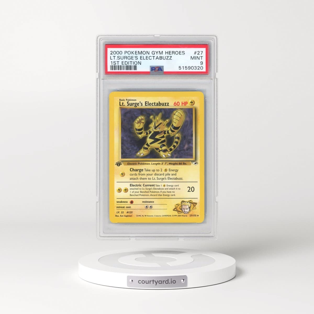 2000 Pokémon Gym Heroes #27 LT. Surge's Electabuzz - 1st Edition (PSA 9 MINT)