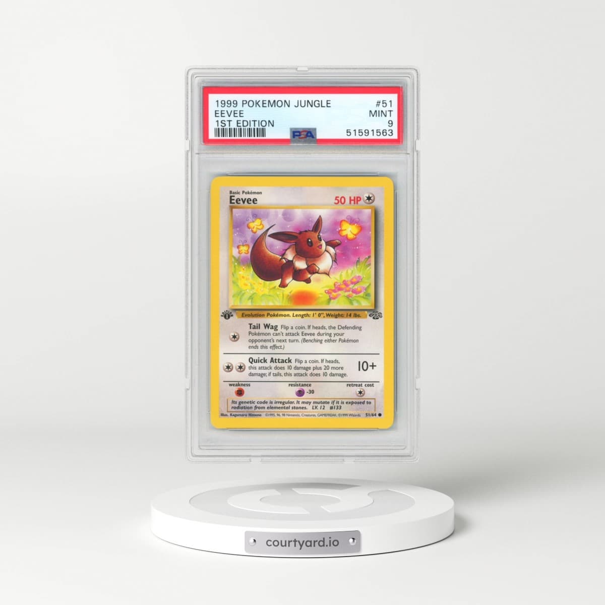 1999 Pokémon Jungle #51 Eevee - 1st Edition (PSA 9 MINT)