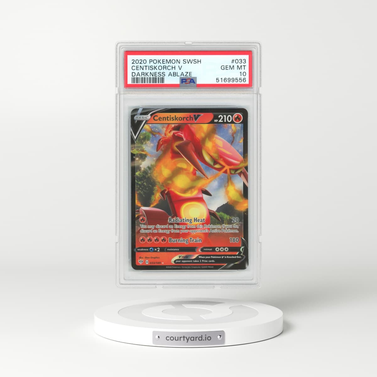 2020 Darkness Ablaze #33 Centiskorch V - Full Art Holo (PSA 10 GEM MINT)